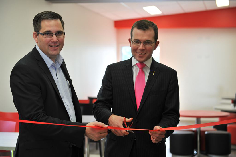 Adam Marshal MP and CR Murat at the opening of the new cafeteria and training facility.