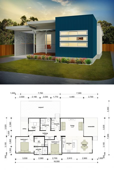 FEATURED PLAN – The Brussels is a 2 bedroom, 2 bathroom + study